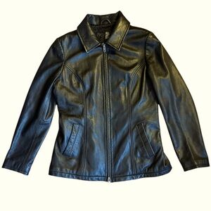 Natural Reflections leather jacket thinsulate lining black M
